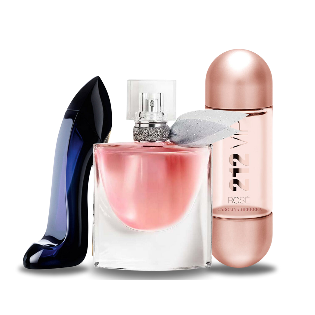 Set di 3 Profumi Good Girl, La Vie Est Belle e 212 Vip Rosé 100ml